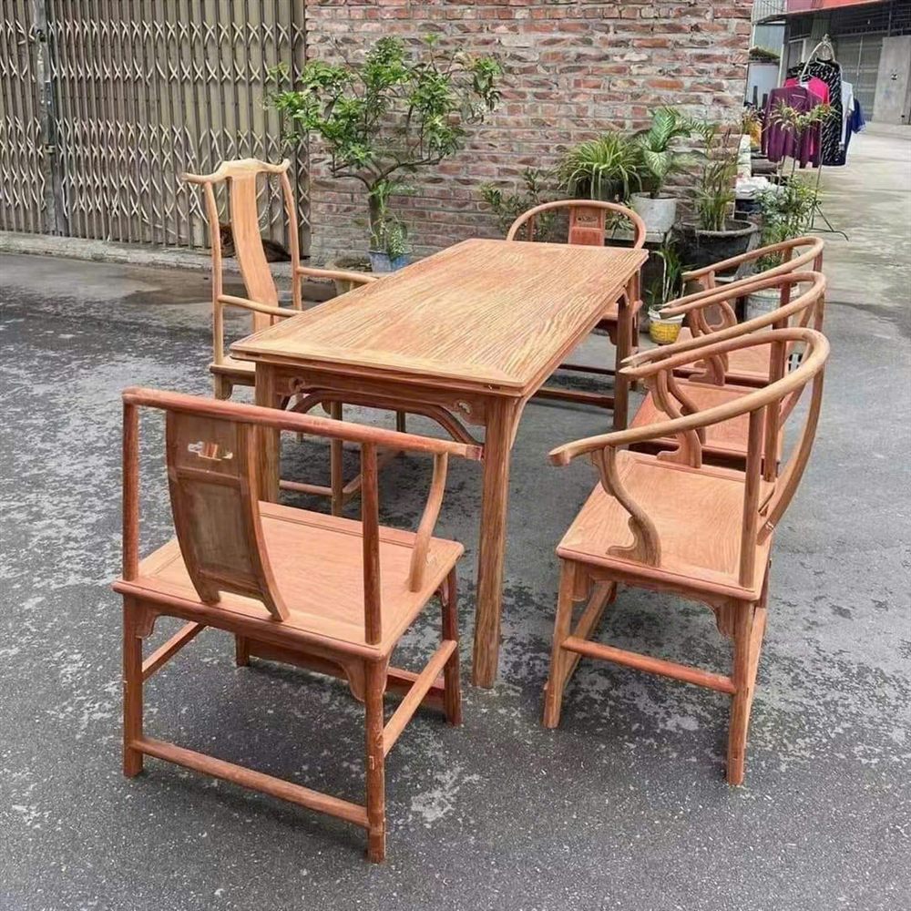 Bộ bàn trà sáu ghế gỗ tự nhiên - Đồ gỗ Thọ Phương