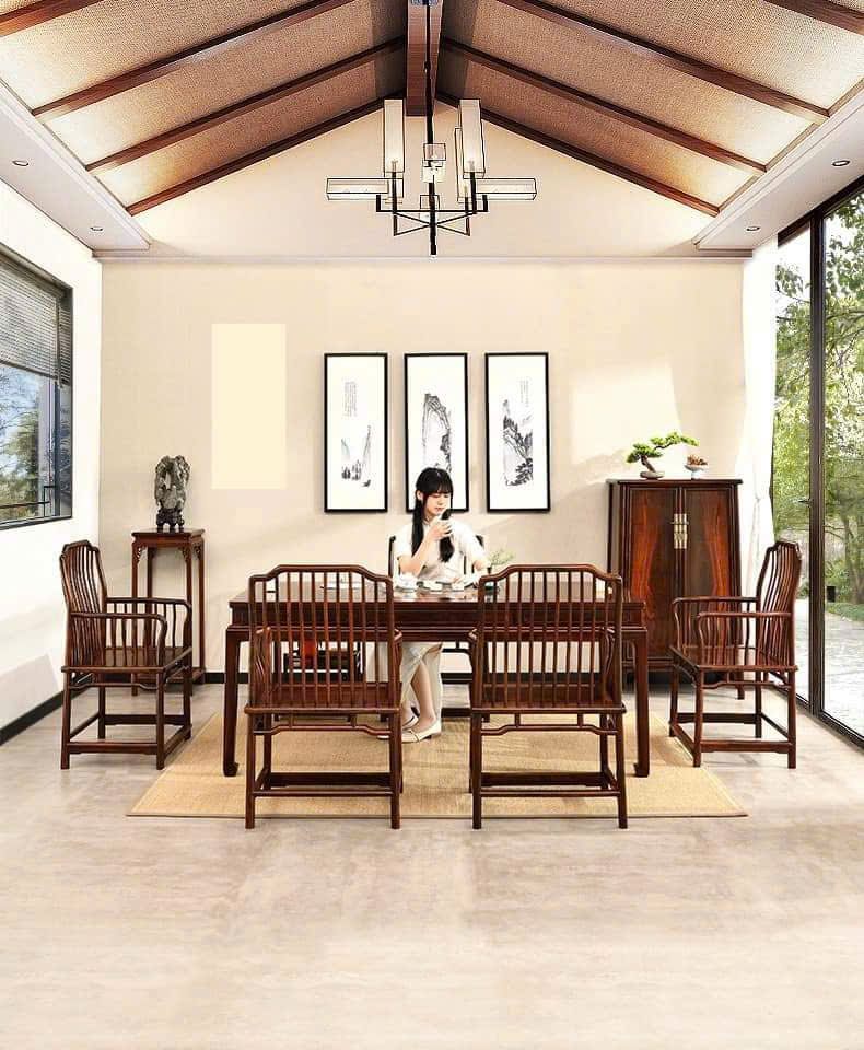 Bộ bàn trà phòng trà đạo gỗ tự nhiên - Đồ gỗ Thọ Phương